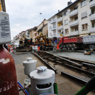 Baustelle in der Offenbacher Landstrasse